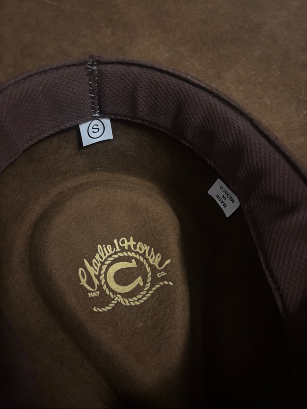 Brown Felt Cowboy Hat with Beaded Accent - Picture 2 of 4